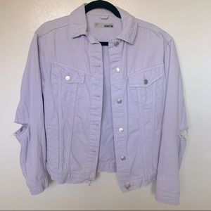 Topshop Moto light lilac denim jacket. Size 2 (small). Like new.